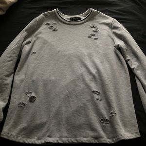 forever 21 distressed gray sweatshirt